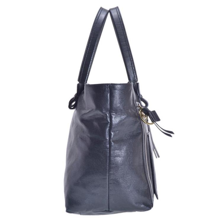 Pre Owned Chloe Black Leather Eclipse Tote Bag