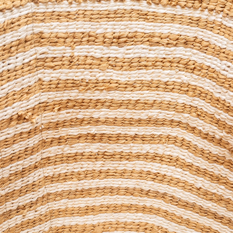 Pre Owned Chloe Beige/White Raffia Large Woody Tote