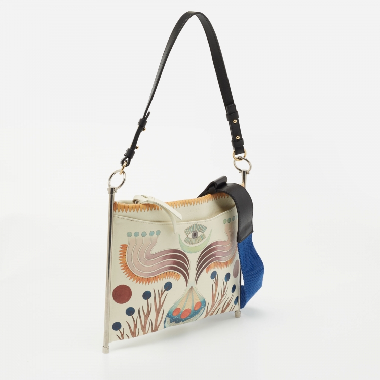 Pre Owned Chloe Multicolor Animal Print Leather Medium Roy Clutch Bag