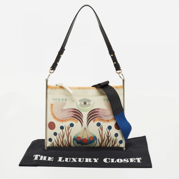 Pre Owned Chloe Multicolor Animal Print Leather Medium Roy Clutch Bag