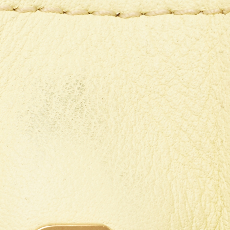 Pre Owned Chloe Yellow Leather Small Nile Bracelet Minaudiere Crossbody Bag
