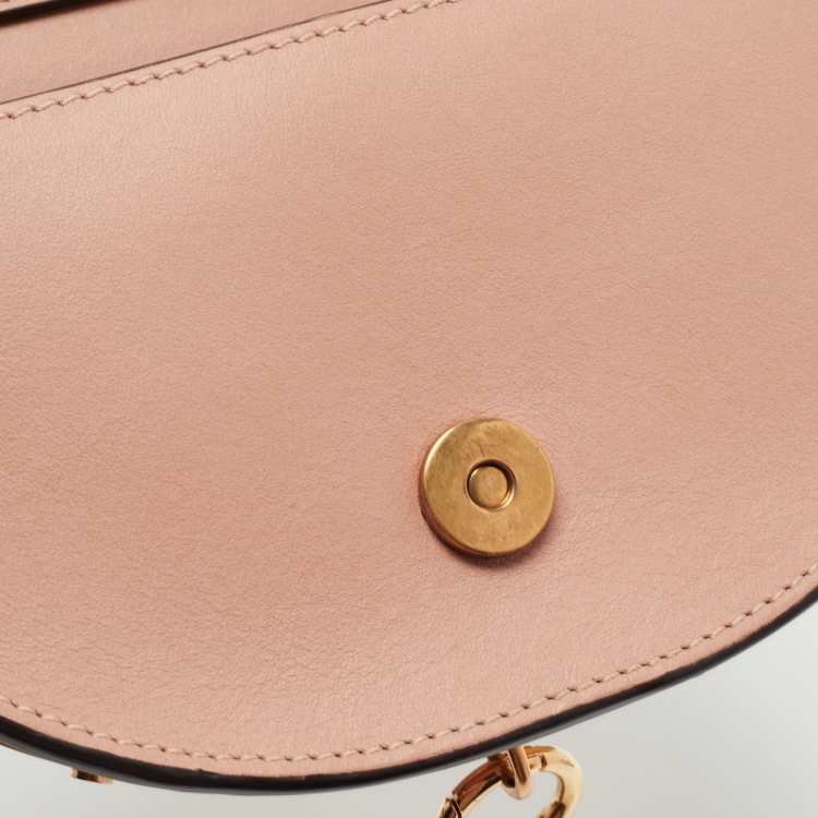 Pre Owned Chloe Beige Leather Small Nile Bracelet Minaudiere Crossbody Bag