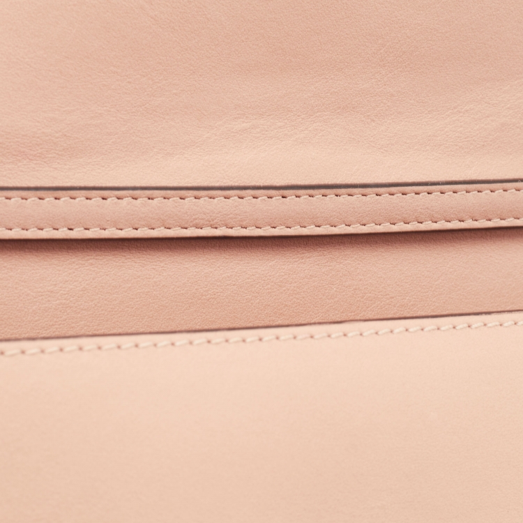 Pre Owned Chloe Beige Leather Small Nile Bracelet Minaudiere Crossbody Bag