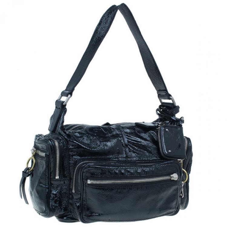 Pre Owned Chloe Black Patent Leather Ada Tote