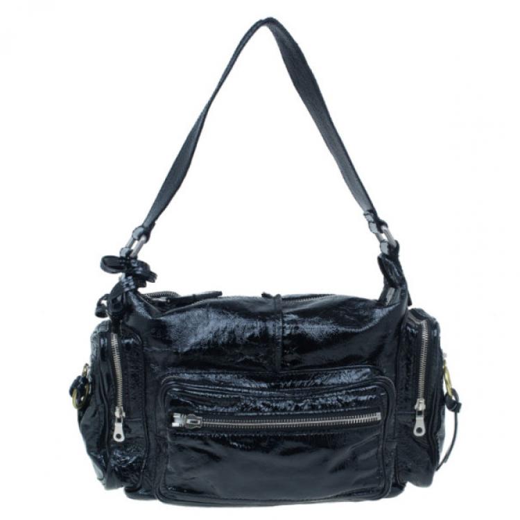 Pre Owned Chloe Black Patent Leather Ada Tote
