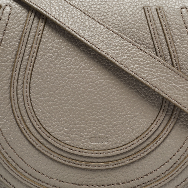 Pre Owned Chloe Grey Leather Mini Marcie Crossbody Bag