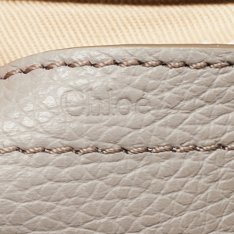 Pre Owned Chloe Grey Leather Mini Marcie Crossbody Bag