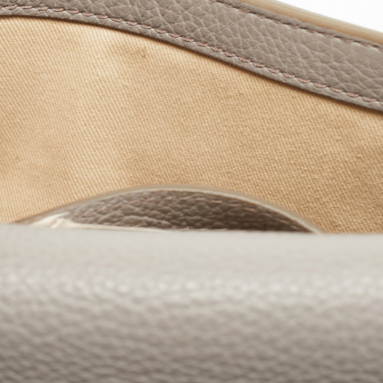 Pre Owned Chloe Grey Leather Mini Marcie Crossbody Bag