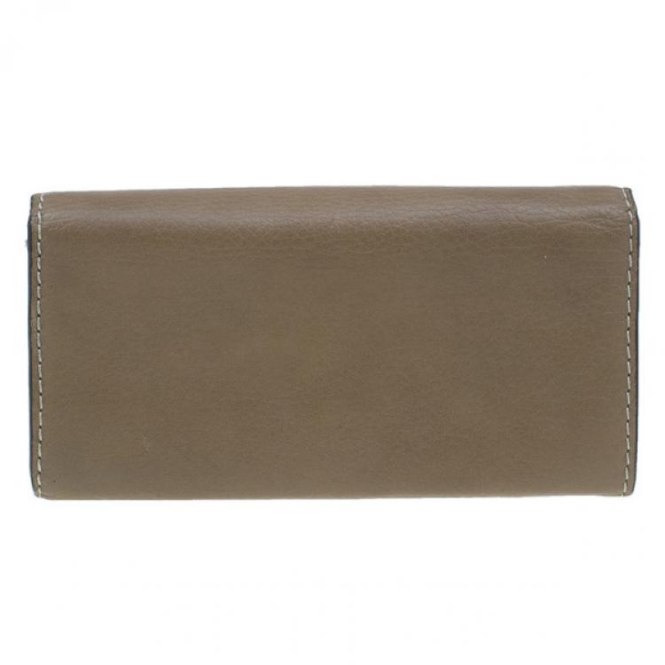 Pre Owned Chloe Nut Grained Leather Marcie Continental Wallet