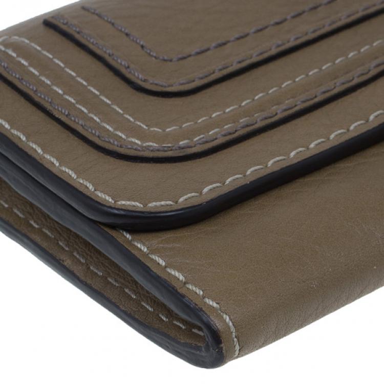 Pre Owned Chloe Nut Grained Leather Marcie Continental Wallet
