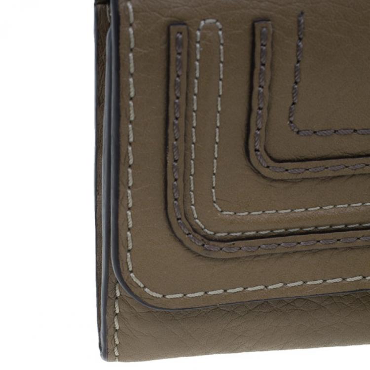Pre Owned Chloe Nut Grained Leather Marcie Continental Wallet