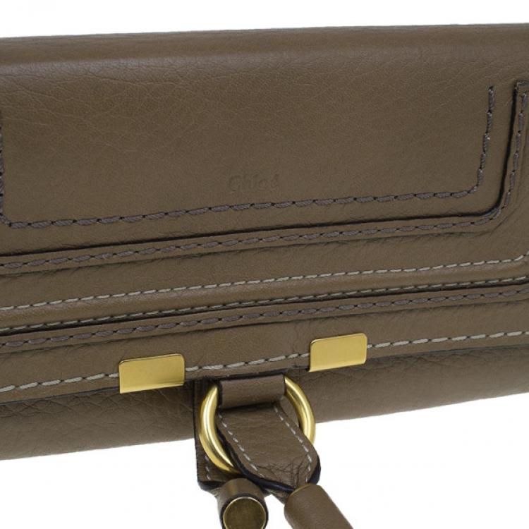 Pre Owned Chloe Nut Grained Leather Marcie Continental Wallet