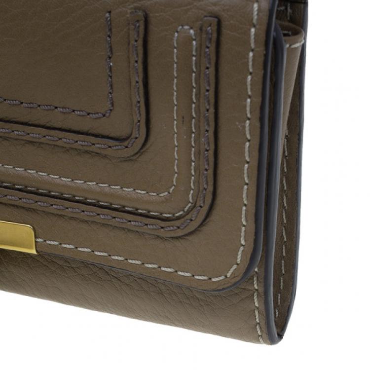Pre Owned Chloe Nut Grained Leather Marcie Continental Wallet
