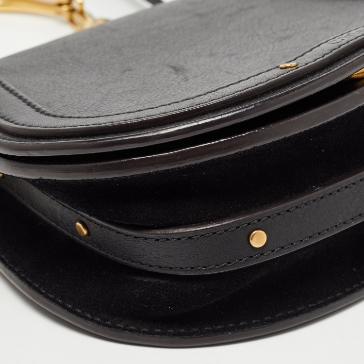 Pre Owned Chloe Black Leather Small Nile Bracelet Shoulder Bag