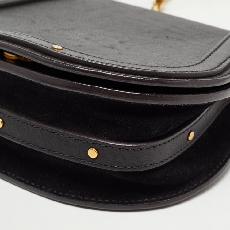 Pre Owned Chloe Black Leather Small Nile Bracelet Shoulder Bag