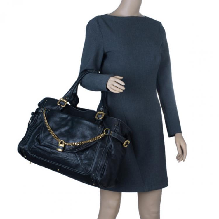 Pre Owned Chloe Black Large Leather Paddington Capsule Satchel