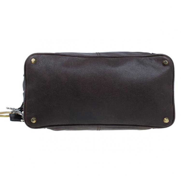 Pre Owned Chloe Brown Leather Large Kerala Horseshoe Charm Tote