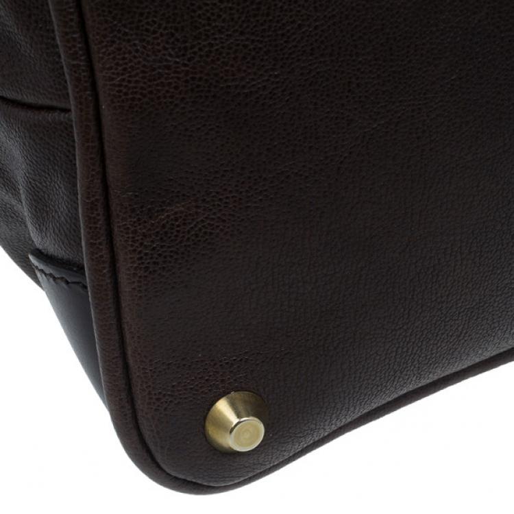 Pre Owned Chloe Brown Leather Large Kerala Horseshoe Charm Tote