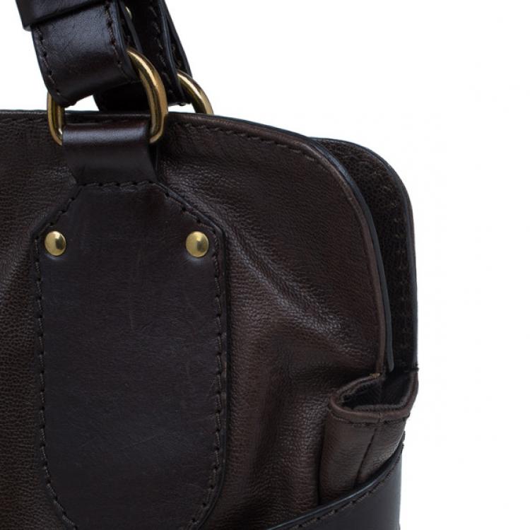 Pre Owned Chloe Brown Leather Large Kerala Horseshoe Charm Tote