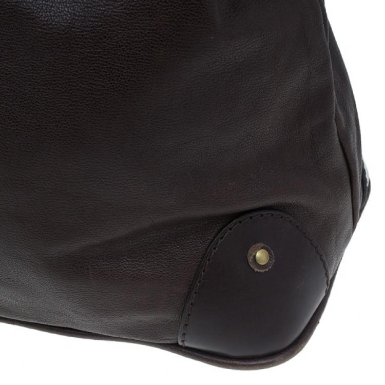 Pre Owned Chloe Brown Leather Large Kerala Horseshoe Charm Tote