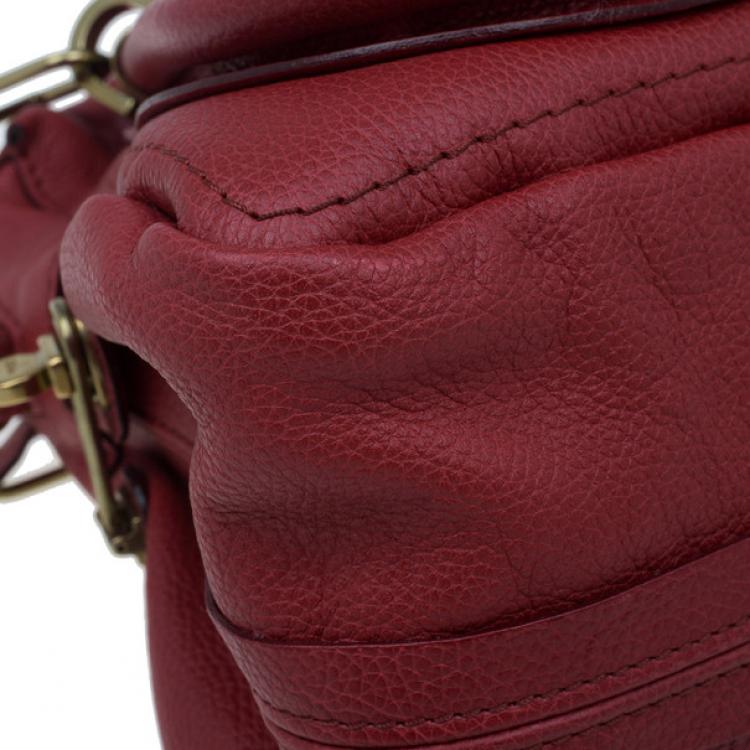 Pre Owned Chloe Red Leather Small Paraty Hobo