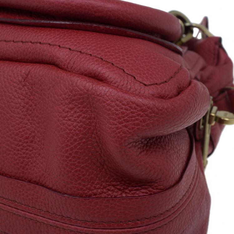 Pre Owned Chloe Red Leather Small Paraty Hobo