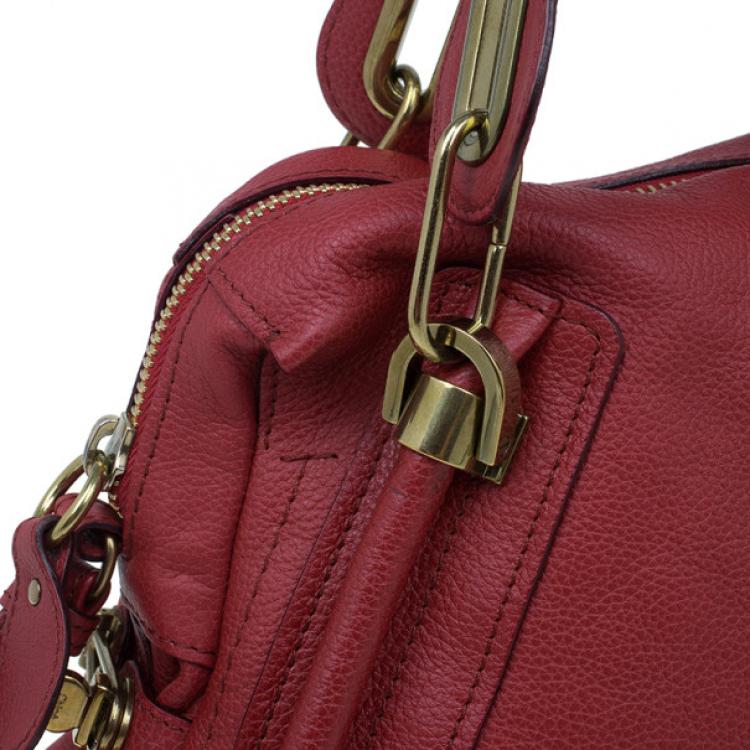 Pre Owned Chloe Red Leather Small Paraty Hobo