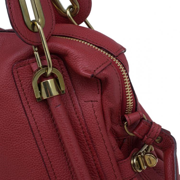 Pre Owned Chloe Red Leather Small Paraty Hobo