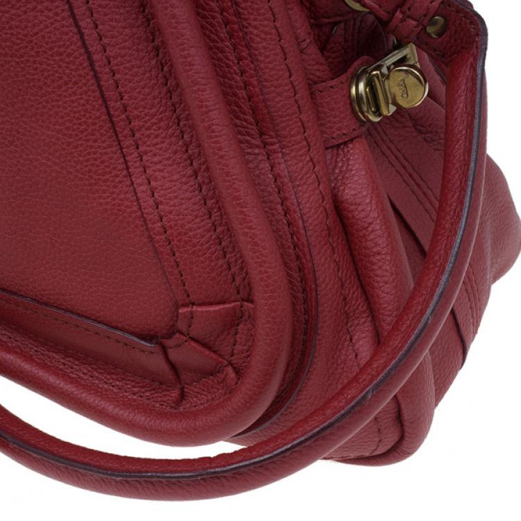 Pre Owned Chloe Red Leather Small Paraty Hobo