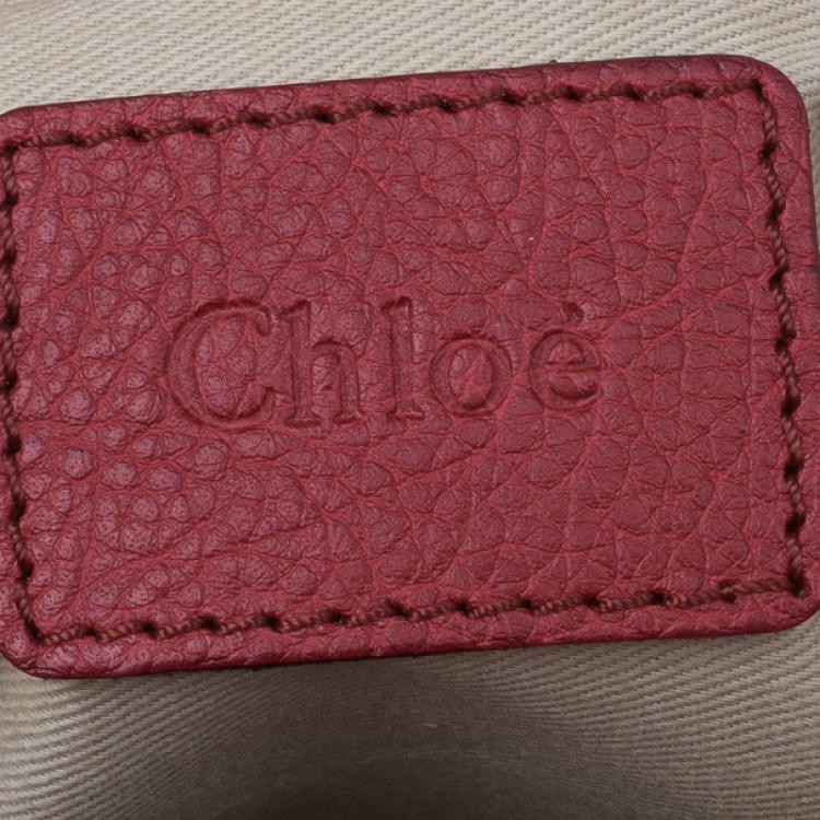 Pre Owned Chloe Red Leather Small Paraty Hobo