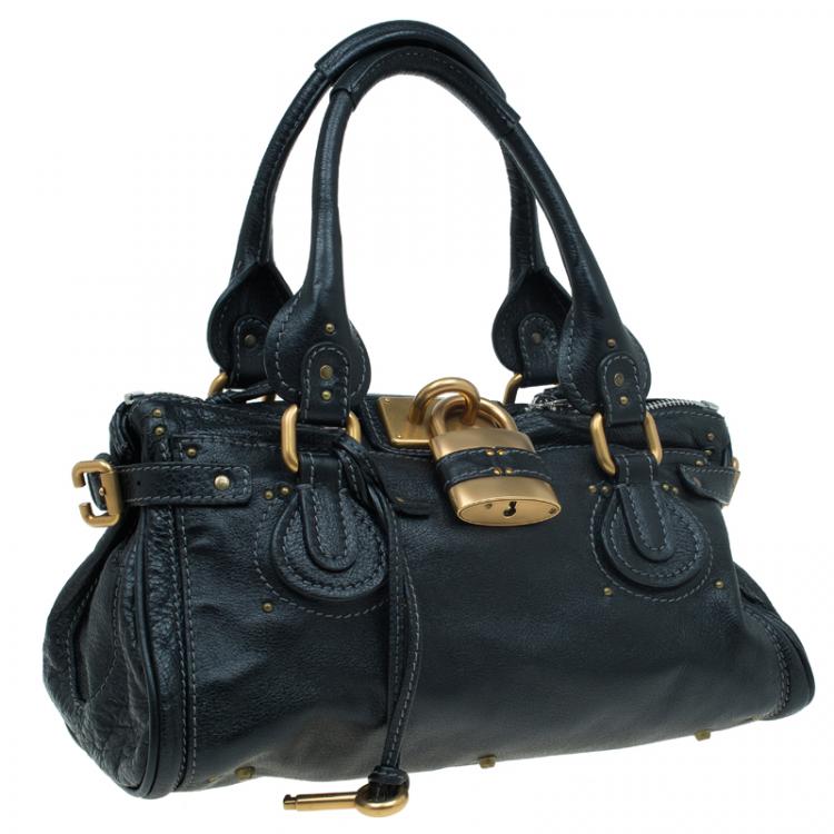 Pre Owned Chloe Black Leather Medium Paddington Satchel