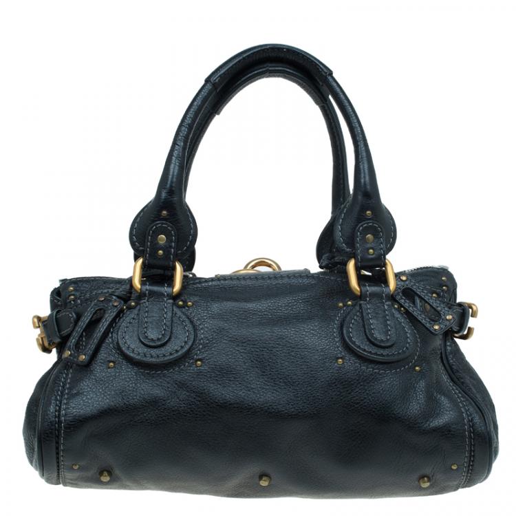 Pre Owned Chloe Black Leather Medium Paddington Satchel