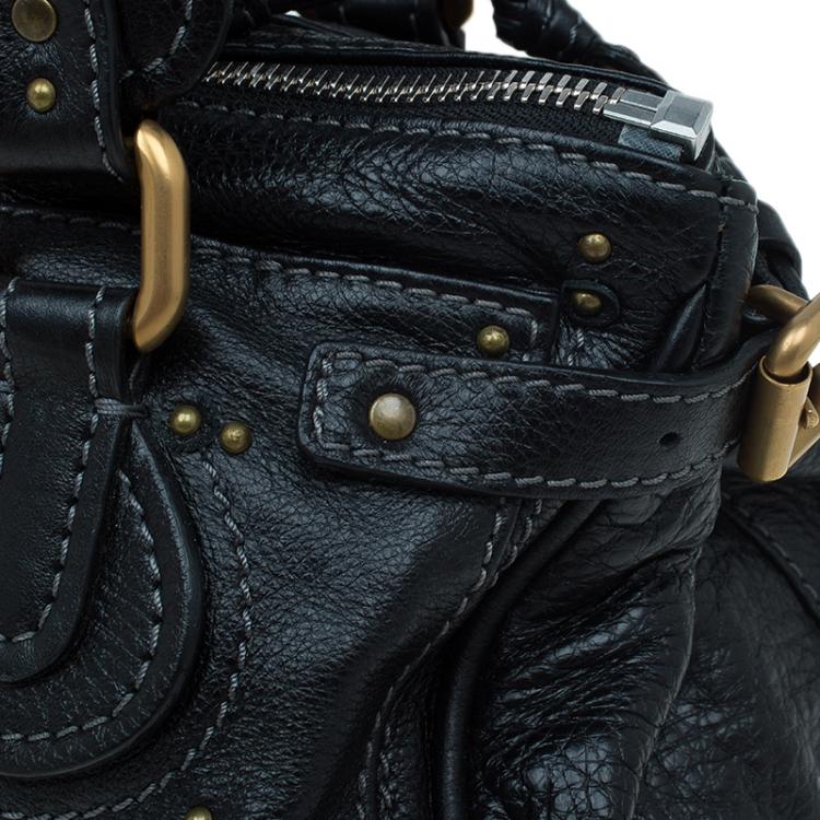 Pre Owned Chloe Black Leather Medium Paddington Satchel