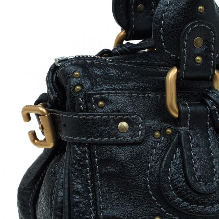 Pre Owned Chloe Black Leather Medium Paddington Satchel
