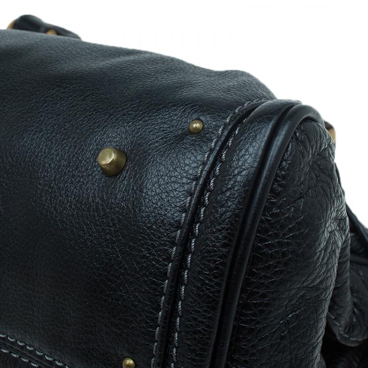 Pre Owned Chloe Black Leather Medium Paddington Satchel
