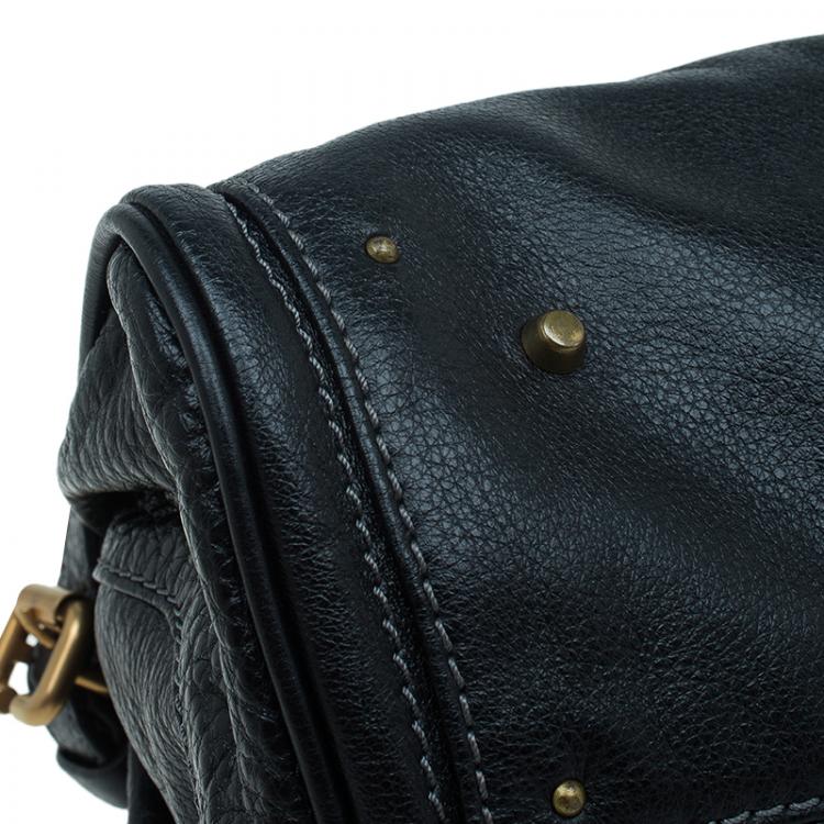 Pre Owned Chloe Black Leather Medium Paddington Satchel