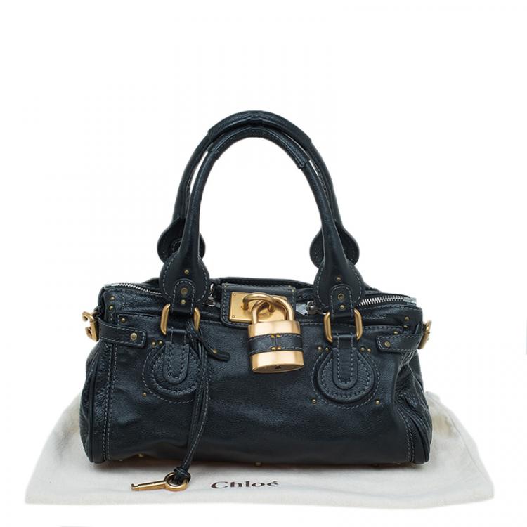 Pre Owned Chloe Black Leather Medium Paddington Satchel