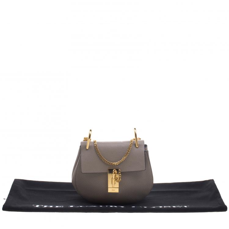 Pre Owned Chloe Beige Leather Small Drew Shoulder Bag