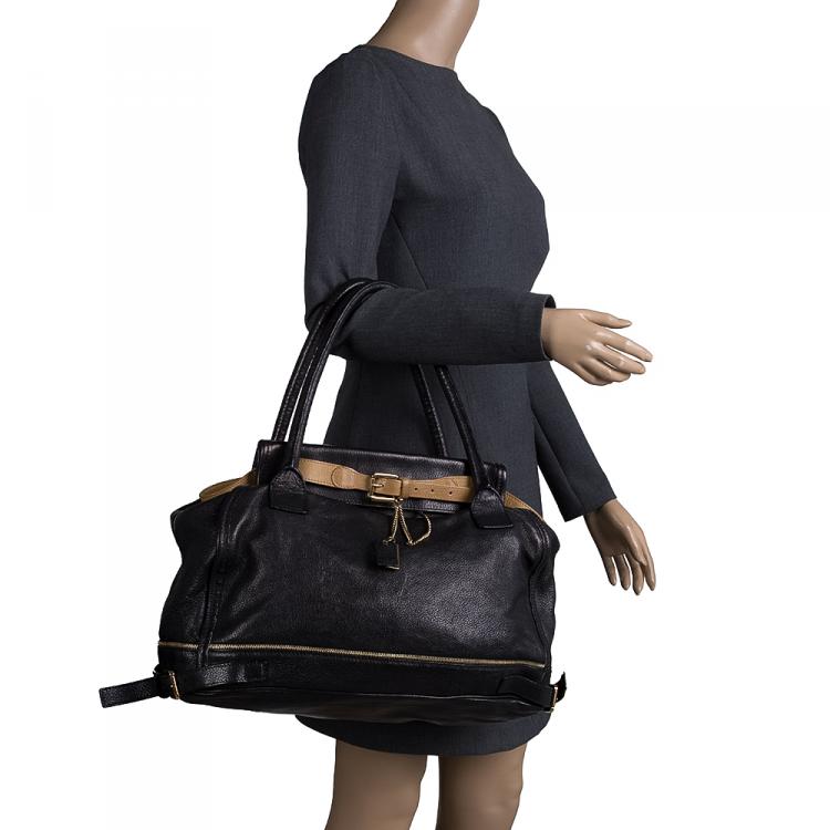Pre Owned Chloe Metallic Black Leather Tote