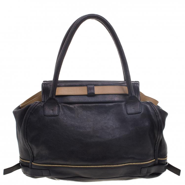 Pre Owned Chloe Metallic Black Leather Tote