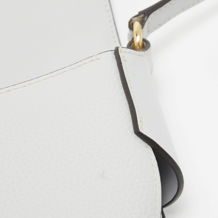 Pre Owned Chloe Light Grey Leather Darryl Shoulder Bag