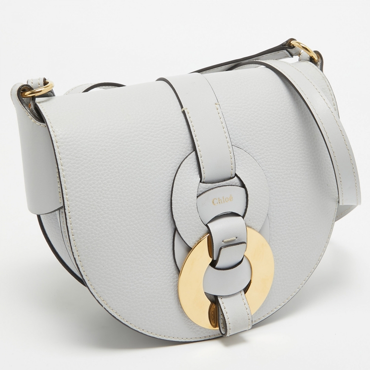 Pre Owned Chloe Light Grey Leather Darryl Shoulder Bag