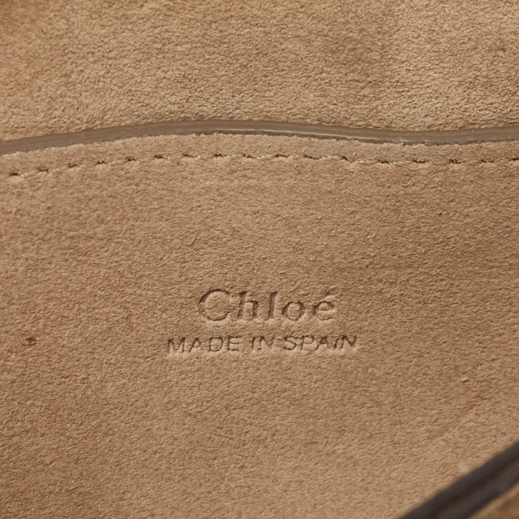 Pre Owned Chloe Brown/Yellow Leather and Suede Small Faye Shoulder Bag