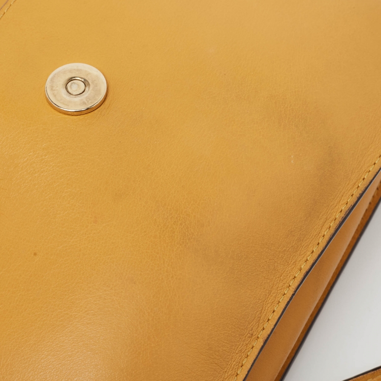 Pre Owned Chloe Brown/Yellow Leather and Suede Small Faye Shoulder Bag