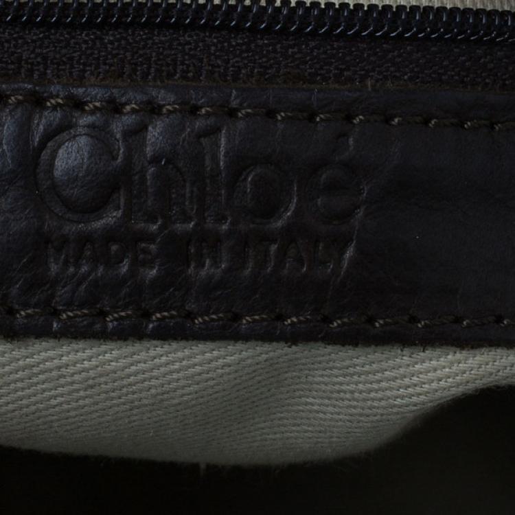 Pre Owned Chloe Brown Multicolored Embroidery Crescent Hobo