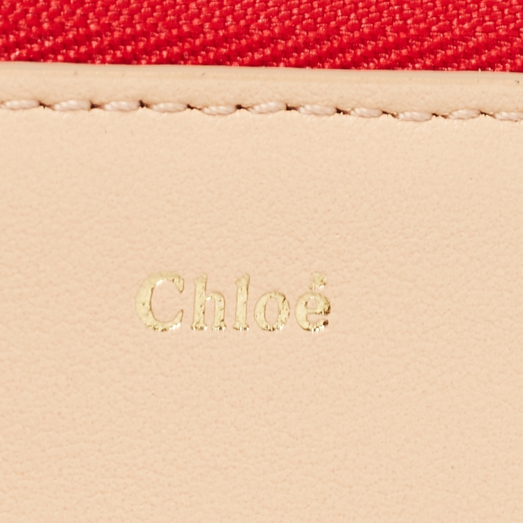 Pre Owned Chloe Beige Leather Alphabet Coin Purse