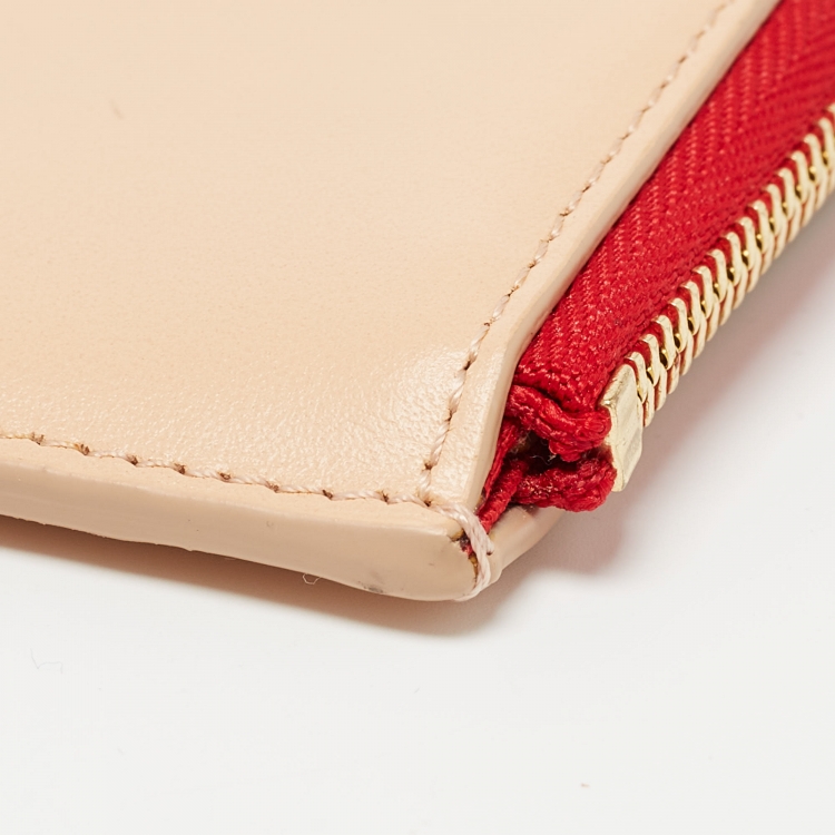 Pre Owned Chloe Beige Leather Alphabet Coin Purse