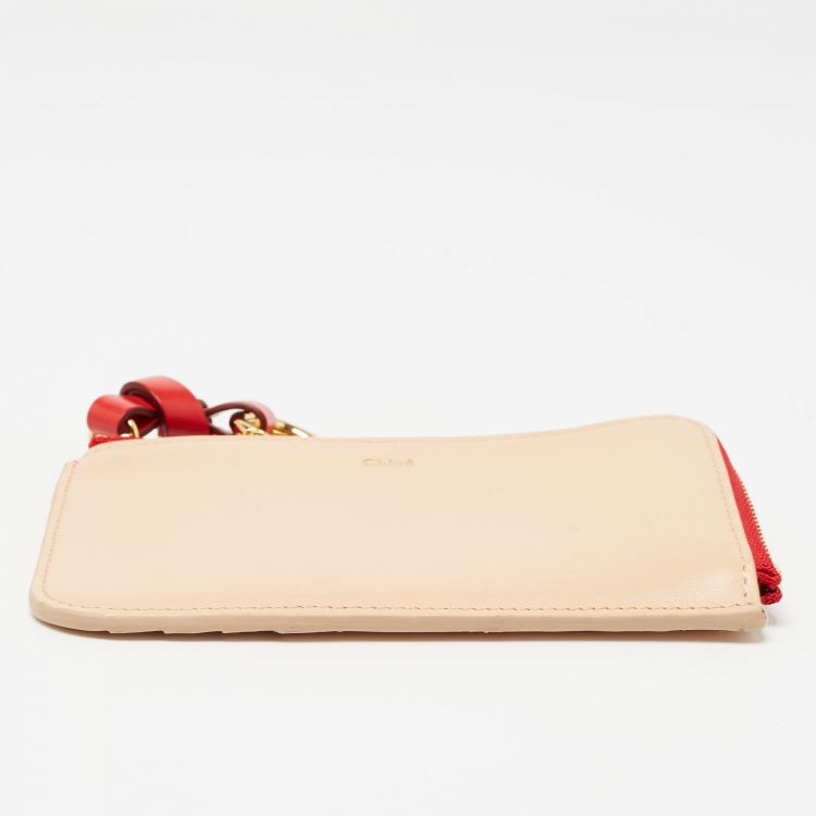 Pre Owned Chloe Beige Leather Alphabet Coin Purse