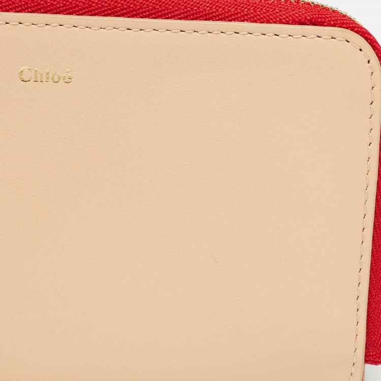 Pre Owned Chloe Beige Leather Alphabet Coin Purse