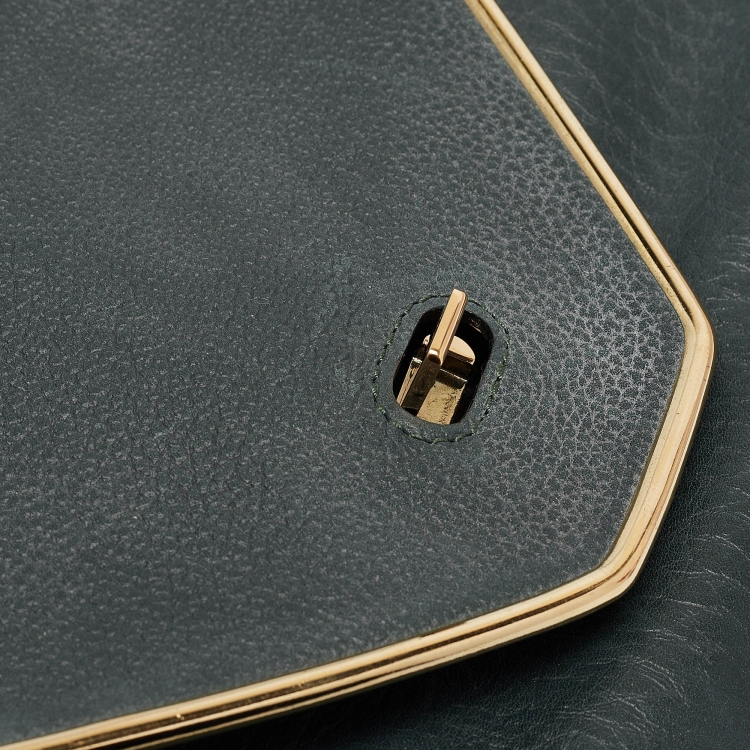 Pre Owned Chloe Green Leather Medium Sally Shoulder Bag